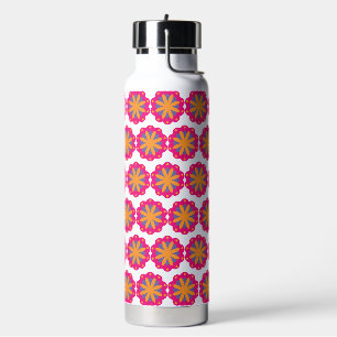 colourful floral circle shapes water bottle