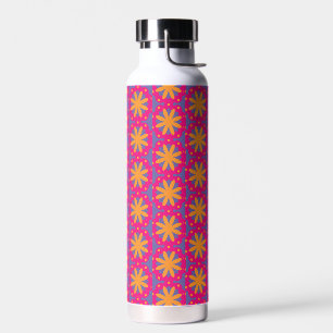 colourful floral circle shapes water bottle
