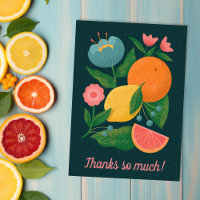 Colourful Floral Citrus Orange Lemon Grapefruit