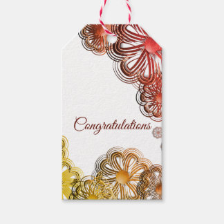 Colourful floral congratulations gift tag