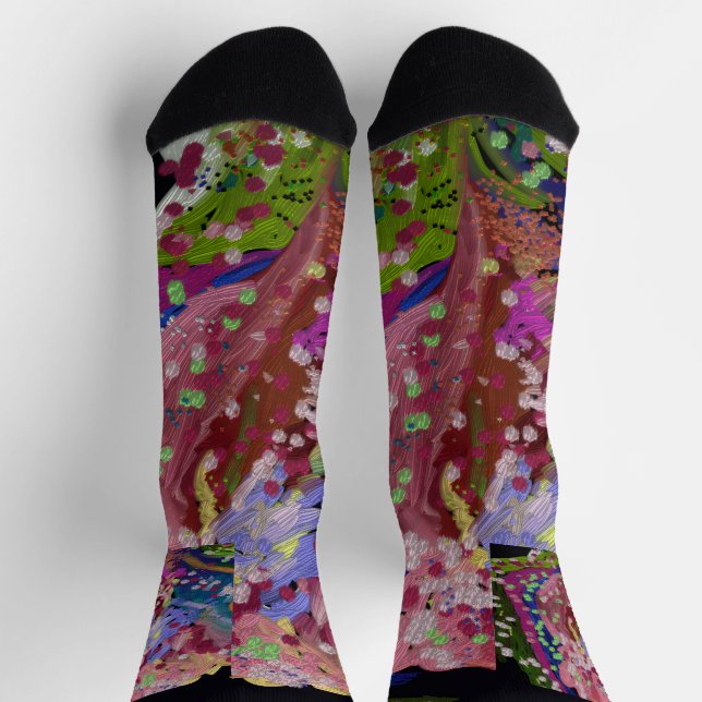 Colourful Floral Crew Socks (Top)
