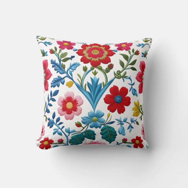 Colourful Floral Cushion (Front)
