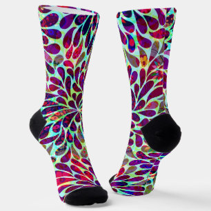 Colourful Floral Damask Socks