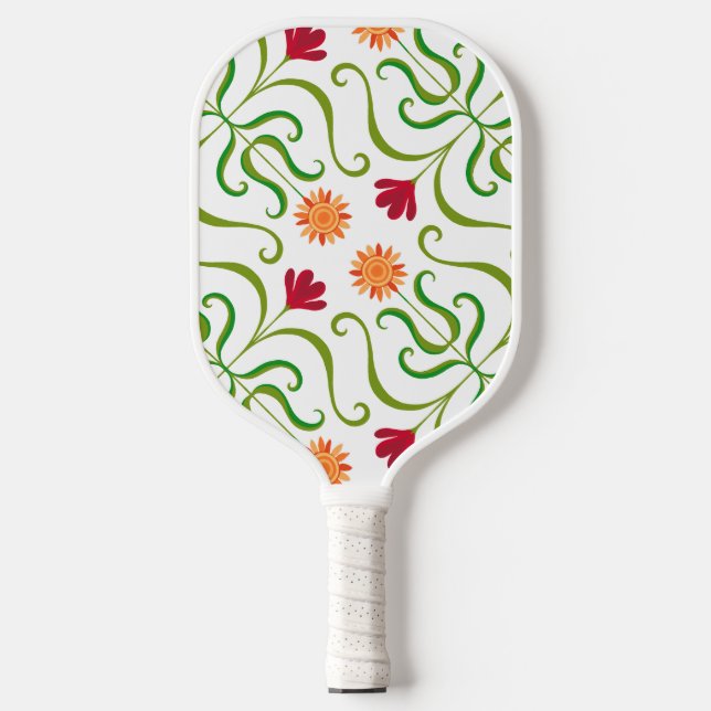 Colourful Floral Damask Sunflower Pattern Cute Fol Pickleball Paddle (Front)