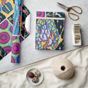 Colourful floral design, art nouveau, art deco wrapping paper