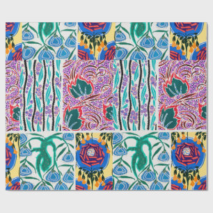 Colourful floral design art nouveau  wrapping pape wrapping paper
