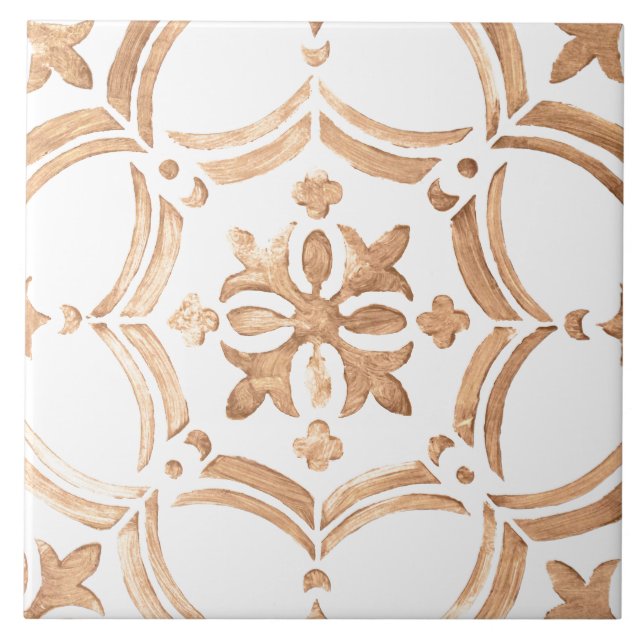 Colourful floral design ceramic tile (Front)