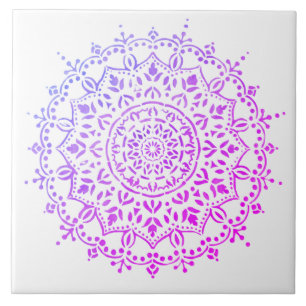 Colourful floral design ceramic tile