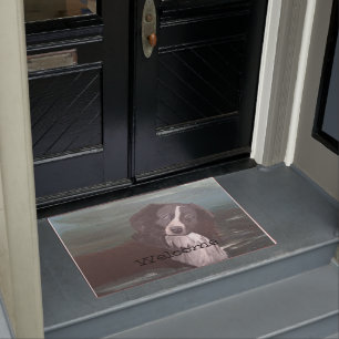 Colourful floral design doormat