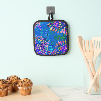 Colourful Floral Design Oven Mitt Pot Holder