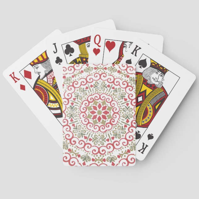 Colourful floral design   playing cards (Back)