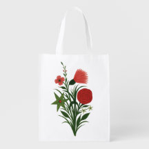 Colourful Floral Design Reusable Grocery Bag