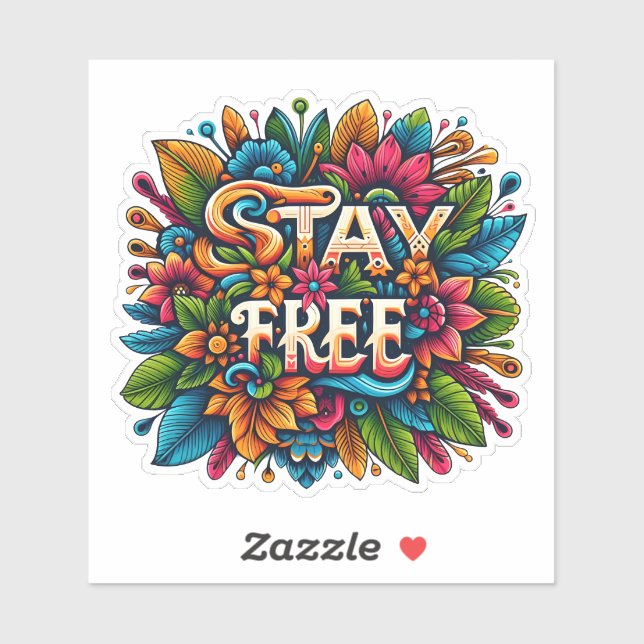 Colourful Floral Design With a Message of Freedom (Sheet)