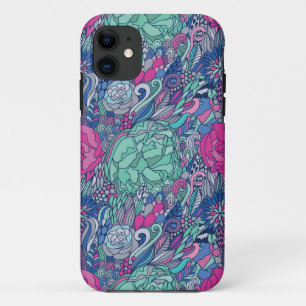 Colourful Floral Doodle Pattern iPhone 11 Case