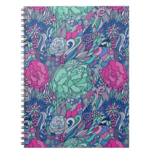 Colourful Floral Doodle Pattern Notebook