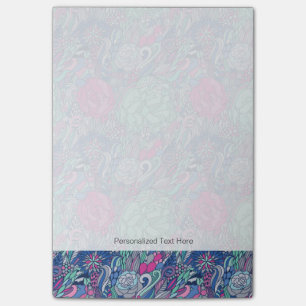 Colourful Floral Doodle Pattern Post-it Notes
