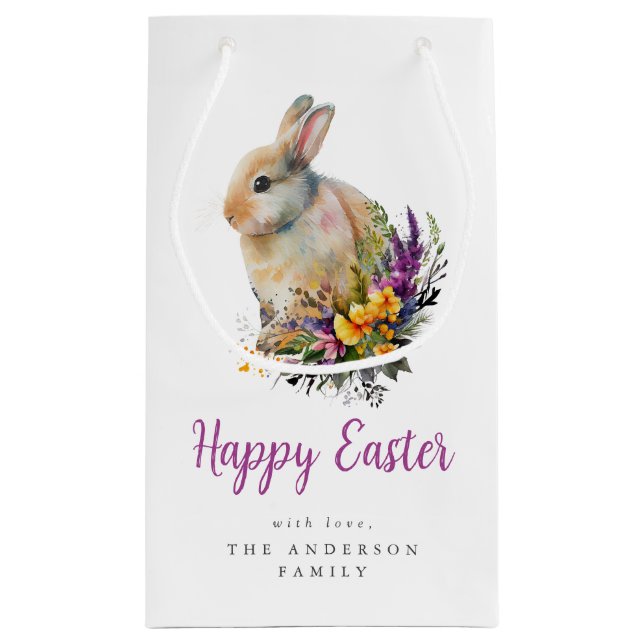Colourful Floral Easter Small Gift Bag (Back)