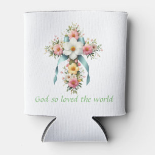 Colourful Floral Easter/Spring Cross Can Cooler