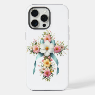 Colourful Floral Easter/Spring Cross iPhone 15 Pro Max Case