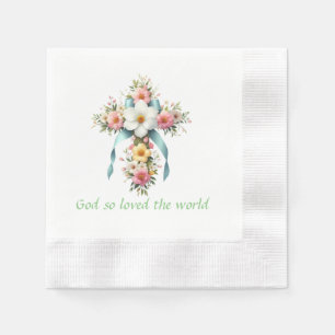 Colourful Floral Easter/Spring Cross Napkin
