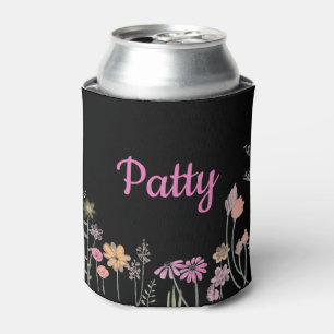 Colourful Floral Editable Insulated Can Cooler
