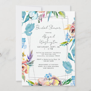 Colourful Floral Elegance Bridal Shower Invitation