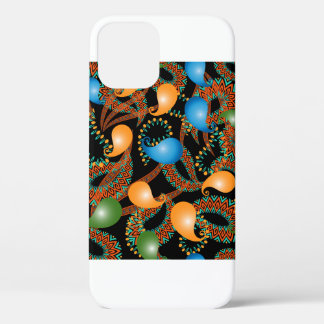 Colourful floral ethnic 3d Paisley seamless patter iPhone 12 Case