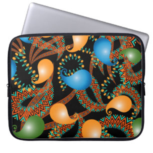 Colourful floral ethnic 3d Paisley seamless patter Laptop Sleeve