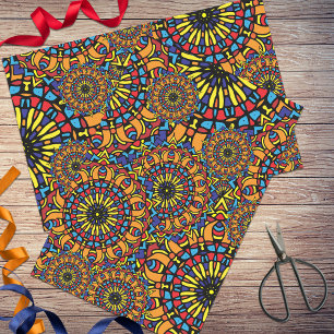 Colourful Floral Ethnic Oriental Mandalas Pattern Tissue Paper