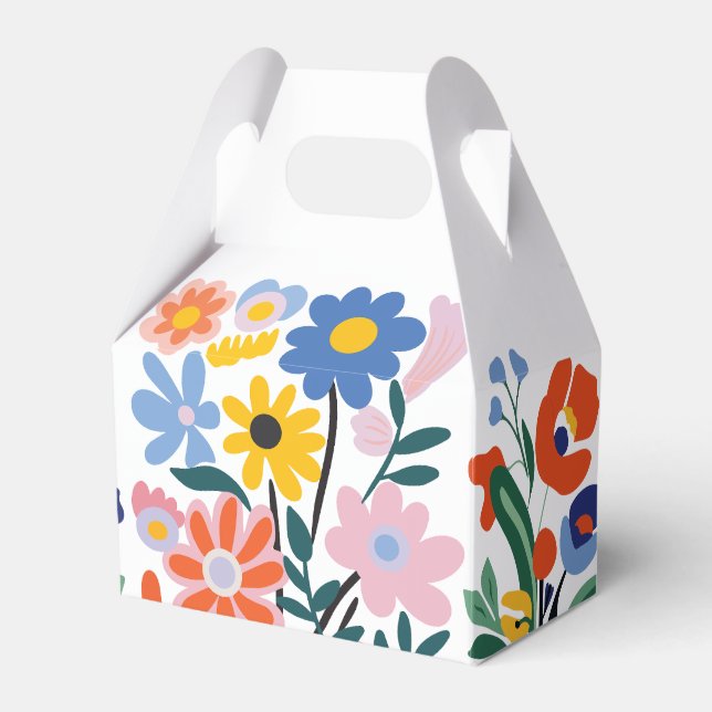 Colourful Floral Favour Box: Beautiful Bouquets Box (Front Side)