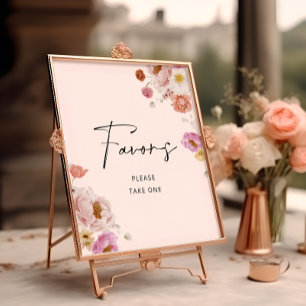 Colourful Floral Favours Bridal Shower Poster