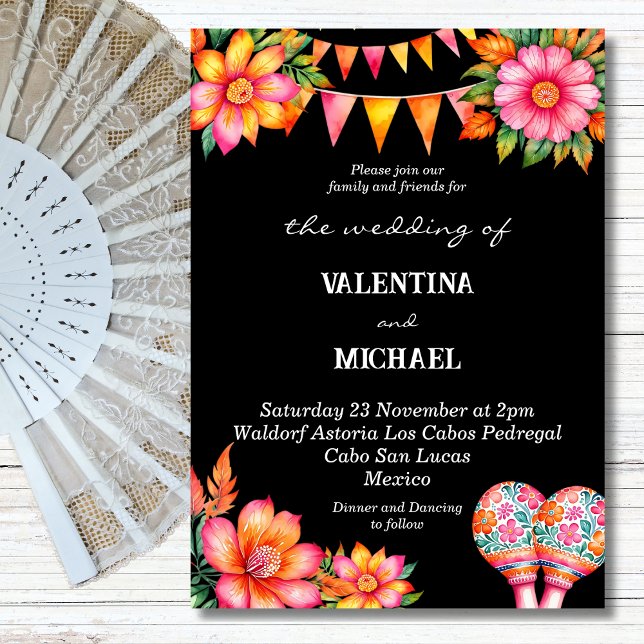 Colourful Floral Fiesta Mexican Wedding Invitation (Creator Uploaded)