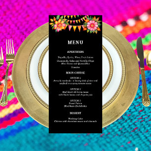 Colourful Floral Fiesta Mexican Wedding Menu