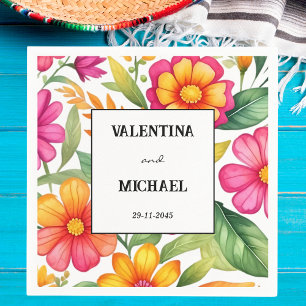 Colourful Floral Fiesta Mexican Wedding Napkin