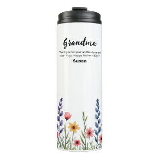 Colourful Floral Flower Happy Mothers Gift Tumbler