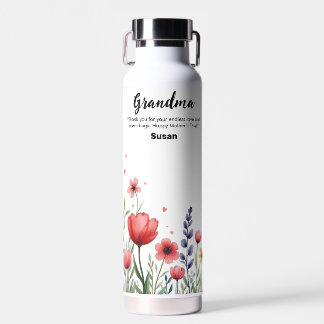 Colourful Floral Flower Happy Mother's Water Bottl Water Bottle