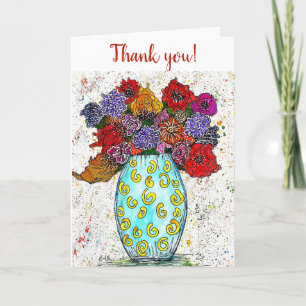 Colourful Floral Flowers Greeting Card