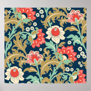 Colourful Floral Folk: Hand Drawn Poster