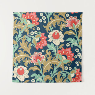Colourful Floral Folk: Hand Drawn Tapestry