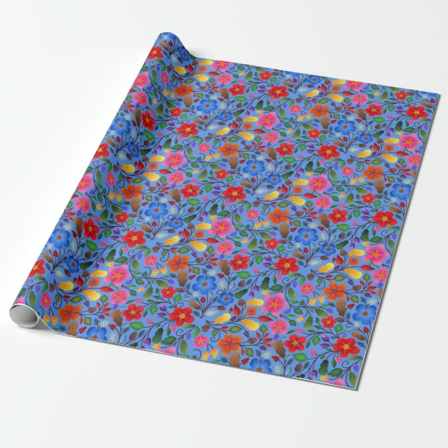 Colourful Floral for Every Season Wrapping Paper (Unrolled)
