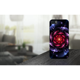 Colourful Floral Fractal Red Rose iPhone X Case