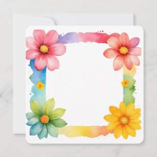Colourful Floral Frame Background Invitation