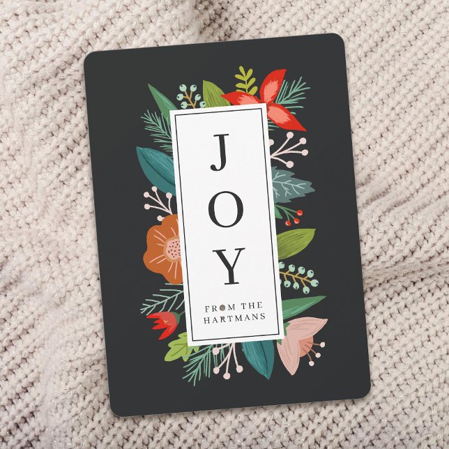 Colourful Floral Frame | Joy | Holiday Card (Creator Uploaded)