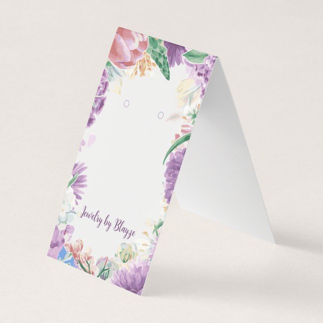 Colourful Floral Frame Spring Earring Display Card (Front)