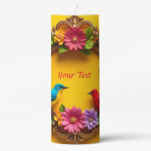 Colourful Floral Frame with Vibrant Birds