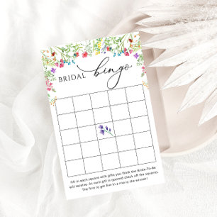 Colourful Floral Garden Bridal Shower Bingo Game