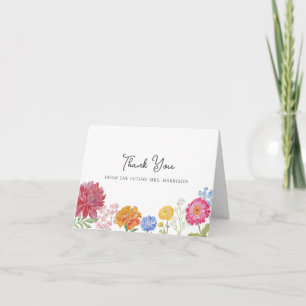 Colourful Floral Garden Display Shower Thank You Card