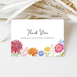 Colourful Floral Garden Display Shower Thank You Card