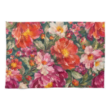 Colourful Floral Garden Kitchen Tea Towel
