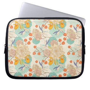 Colourful Floral Garden Pattern Laptop Sleeve